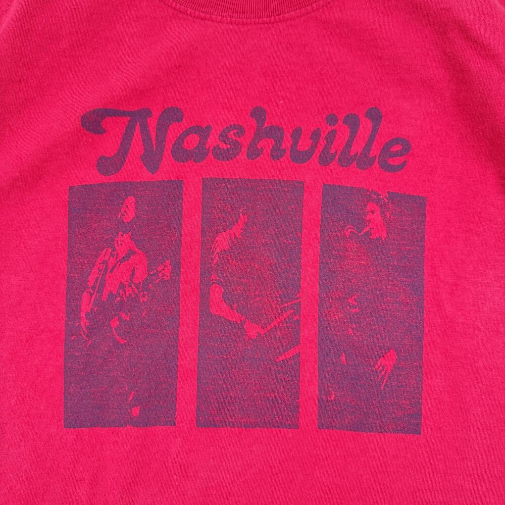 John Galt Nashville Graphic T-Shirt Red Cotton Band Tee Style Brandy Melville